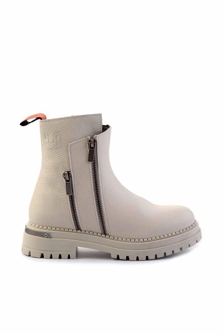 Beige Hakiki Deri Kadın Bot & Bootie HD0777003903