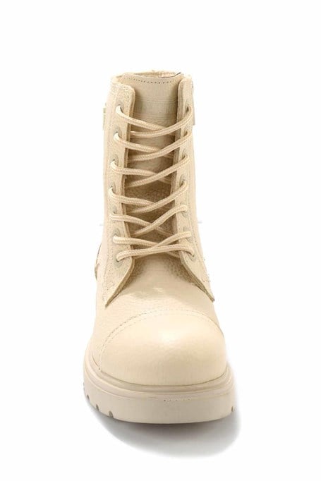 Beige Hakiki Deri Kadın Bot & Bootie HD0777063003