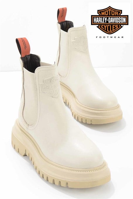 Beige Hakiki Deri Kadın Bot & Bootie HD0777003103