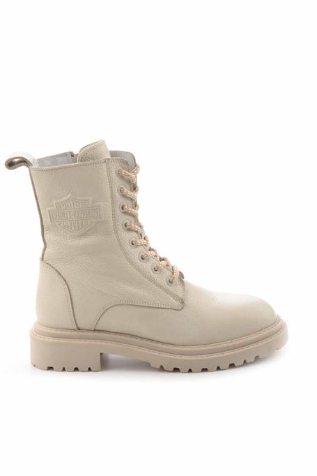 Beige Hakiki Deri Kadın Bot & Bootie HD0777002303
