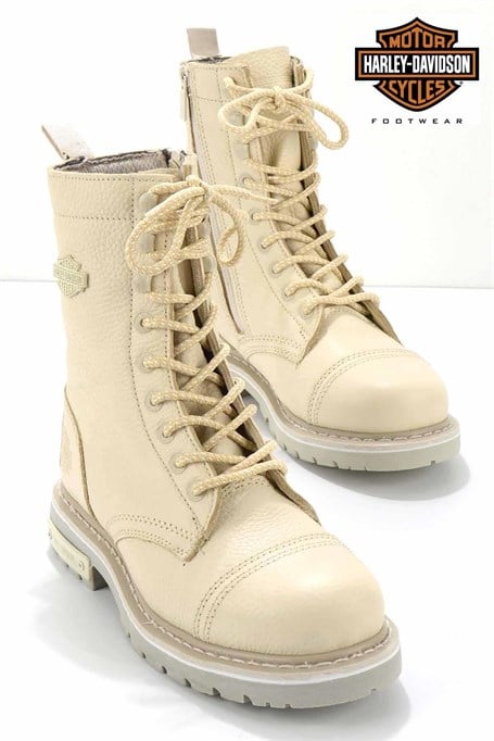 Beige Hakiki Deri Kadın Bot & Bootie HD0777032803