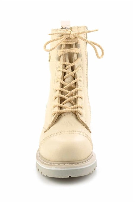 Beige Hakiki Deri Kadın Bot & Bootie HD0777032803