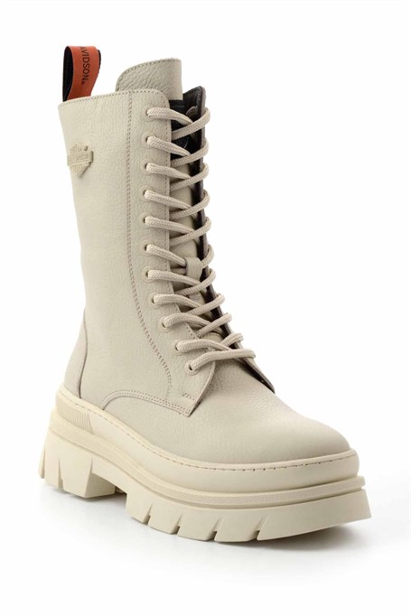 Beige Hakiki Deri Kadın Bot & Bootie HD0777066103
