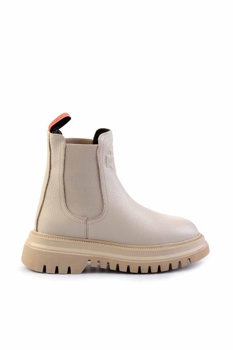 Beige Hakiki Deri Kadın Bot & Bootie HD0777003103
