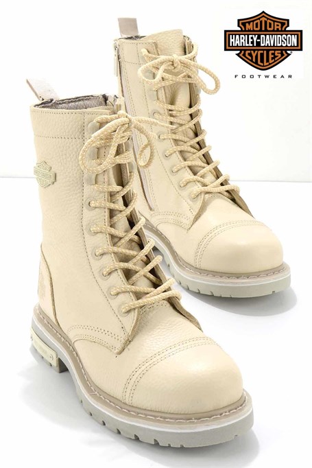 Beige Hakiki Deri Kadın Bot & Bootie HD0777032803