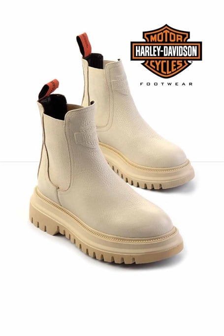 Beige Hakiki Deri Kadın Bot & Bootie HD0777003103