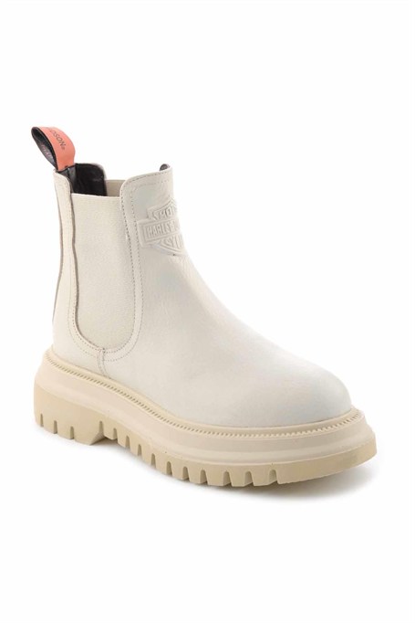 Beige Hakiki Deri Kadın Bot & Bootie HD0777003103