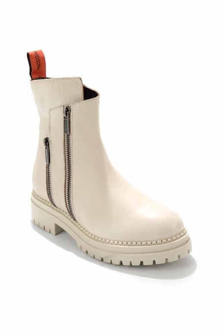 Beige Hakiki Deri Kadın Bot & Bootie HD0777003903