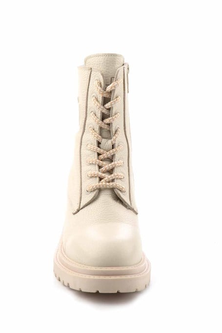 Beige Hakiki Deri Kadın Bot & Bootie HD0777002303