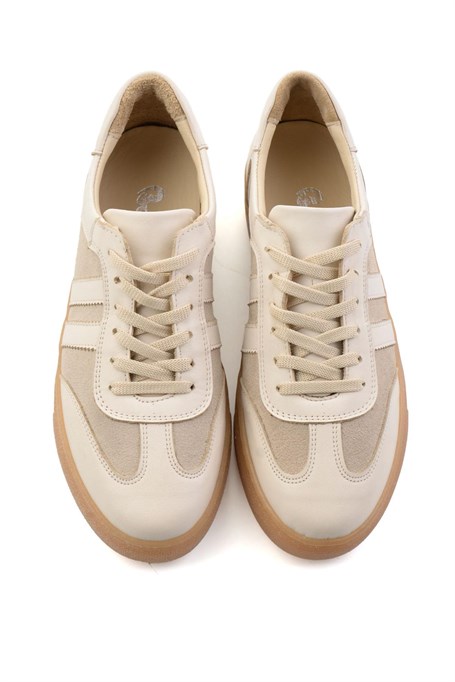Bej Bej Hakiki Deri Kadın Sneaker K01649200303