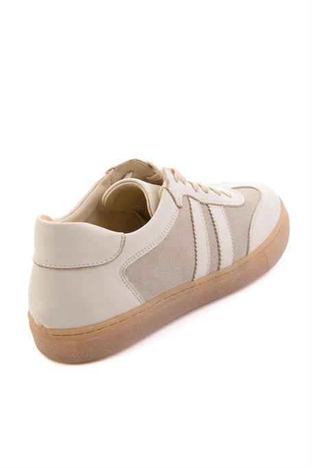 Bej Bej Hakiki Deri Kadın Sneaker K01649200303