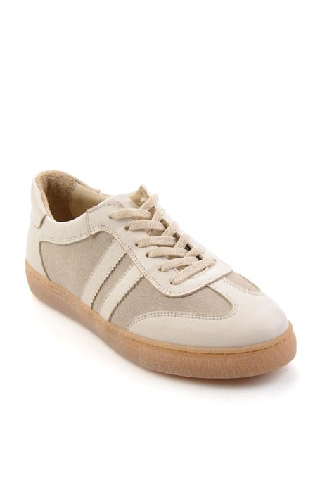 Bej Bej Hakiki Deri Kadın Sneaker K01649200303