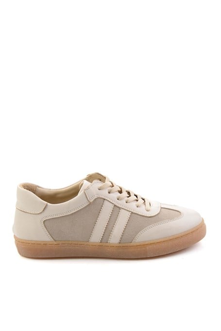 Bej Bej Hakiki Deri Kadın Sneaker K01649200303