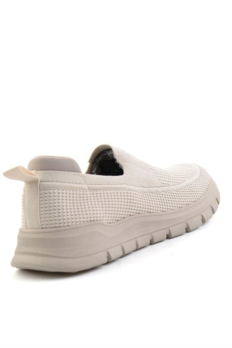 Bej Beyaz Triko  Erkek Sneaker E01175524382