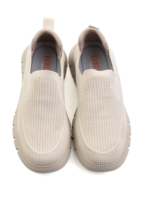 Bej Beyaz Triko  Erkek Sneaker E01175524382
