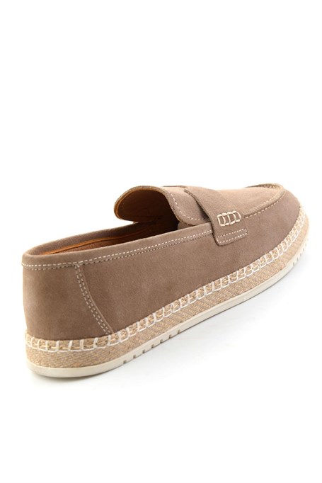 Bej Hakiki Deri Erkek Espadril E01698111102