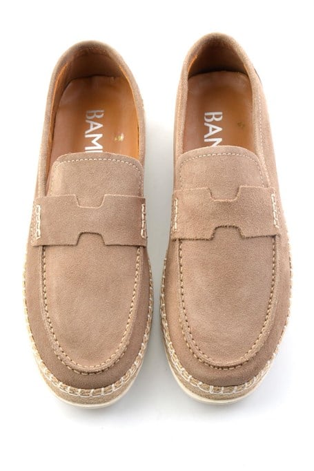 Bej Hakiki Deri Erkek Espadril E01698111102