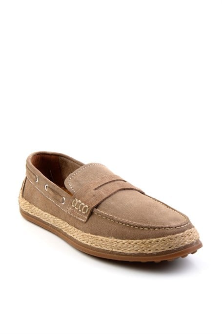 Bej Hakiki Deri Erkek Espadril E01863815502