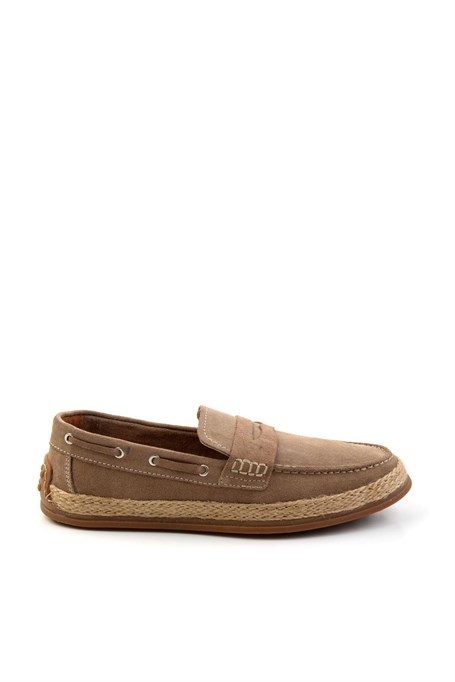 Bej Hakiki Deri Erkek Espadril E01863815502