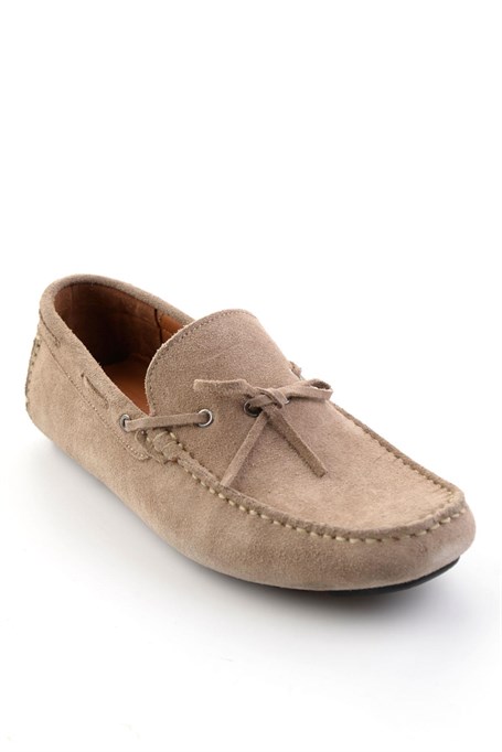 Bej Hakiki Deri Erkek Loafer Ayakkabı E01547009902