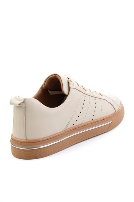 Bej Hakiki Deri Erkek Sneaker E01082009503