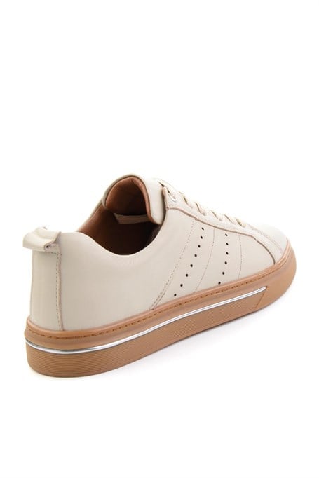 Bej Hakiki Deri Erkek Sneaker E01082009503
