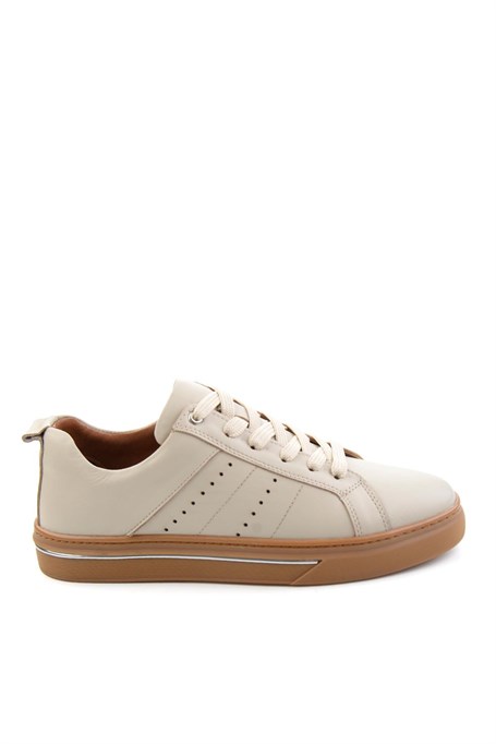 Bej Hakiki Deri Erkek Sneaker E01082009503