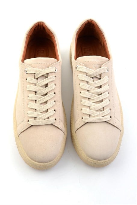 Bej Hakiki Deri Erkek Sneaker E01396009902