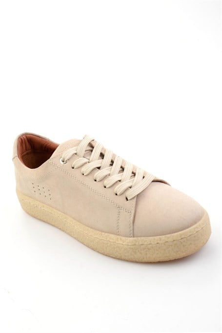 Bej Hakiki Deri Erkek Sneaker E01396009902