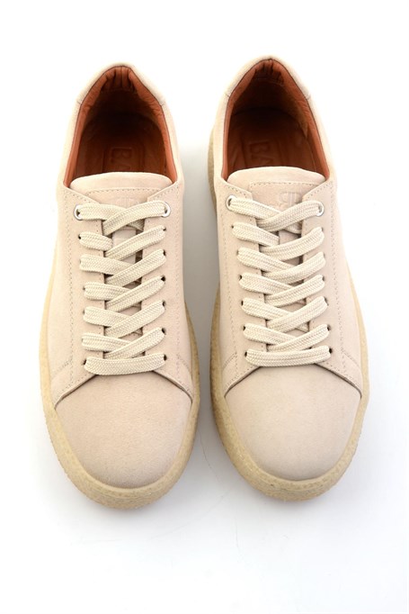 Bej Hakiki Deri Erkek Sneaker E01396009902
