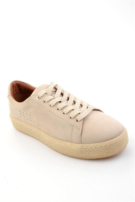Bej Hakiki Deri Erkek Sneaker E01396009902
