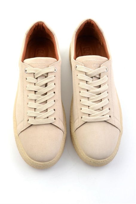 Bej Hakiki Deri Erkek Sneaker E01396009902