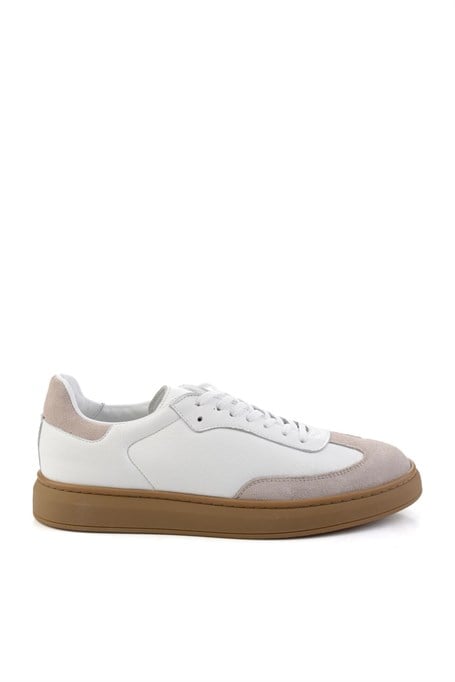 Bej Hakiki Deri Erkek Sneaker E01442421502