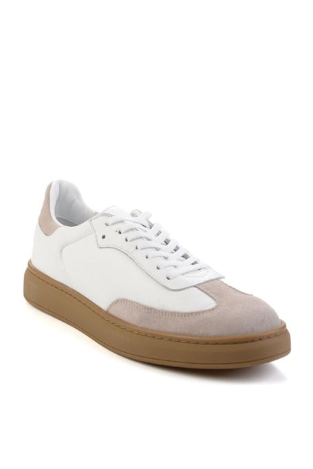 Bej Hakiki Deri Erkek Sneaker E01442421502