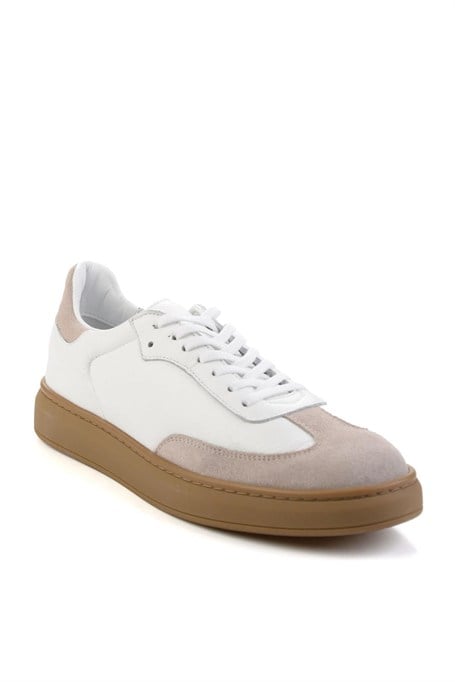 Bej Hakiki Deri Erkek Sneaker E01442421502