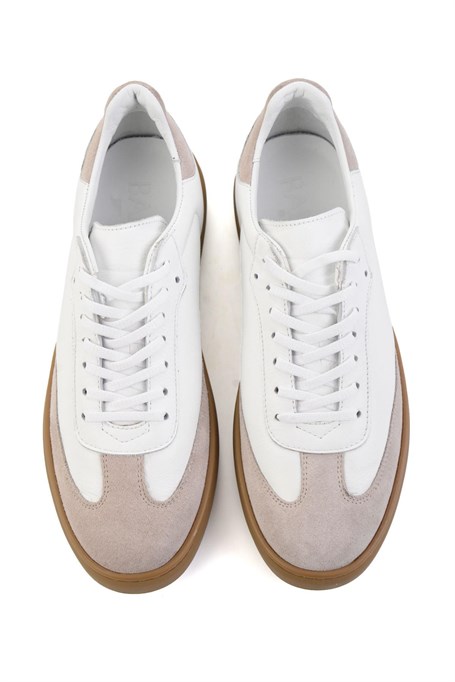 Bej Hakiki Deri Erkek Sneaker E01442421502