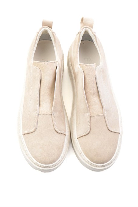 Bej Hakiki Deri Erkek Sneaker E01549000402