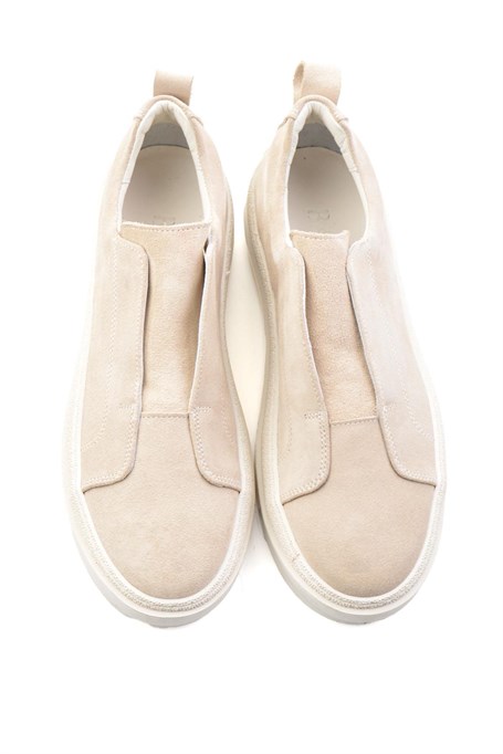 Bej Hakiki Deri Erkek Sneaker E01549000402