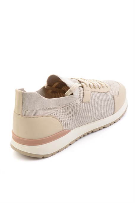 Bej Hakiki Deri Erkek Sneaker E01730580382