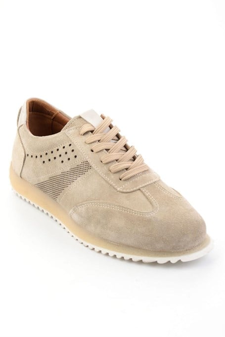 Bej Hakiki Deri Erkek Sneaker E01811042702