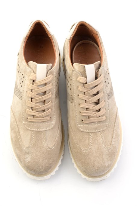 Bej Hakiki Deri Erkek Sneaker E01811042702