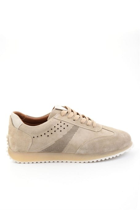 Bej Hakiki Deri Erkek Sneaker E01811042702