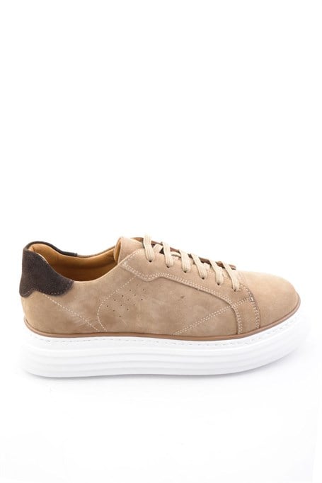 Bej Hakiki Deri Erkek Sneaker E01811256002
