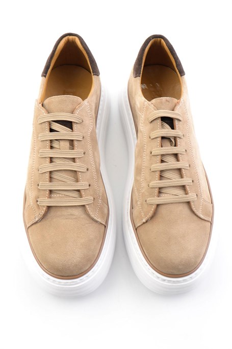 Bej Hakiki Deri Erkek Sneaker E01811256002