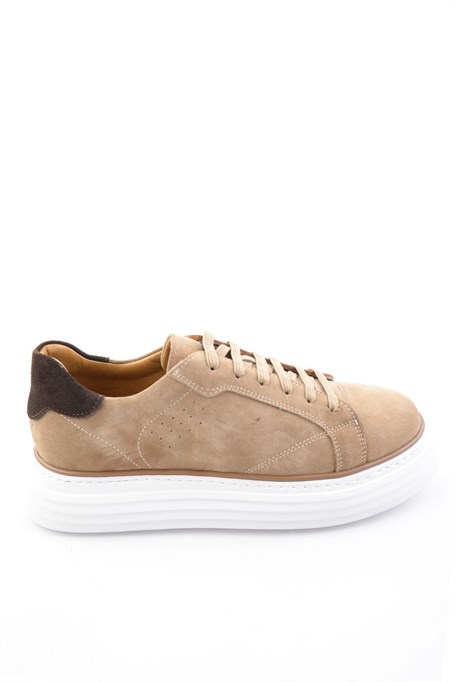 Bej Hakiki Deri Erkek Sneaker E01811256002