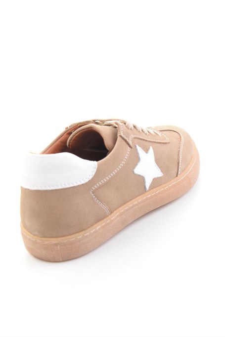 Bej Hakiki Deri Kadın Sneaker K01045050301