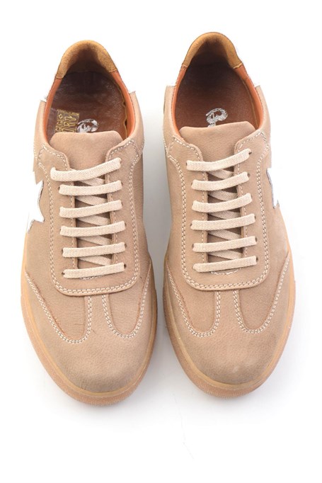 Bej Hakiki Deri Kadın Sneaker K01045050301