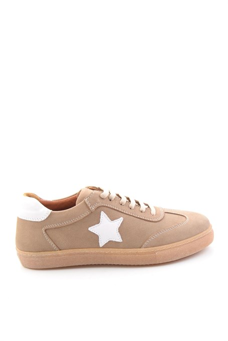 Bej Hakiki Deri Kadın Sneaker K01045050301