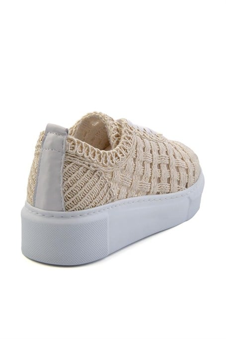 Bej Hakiki Deri Kadın Sneaker K01303018616