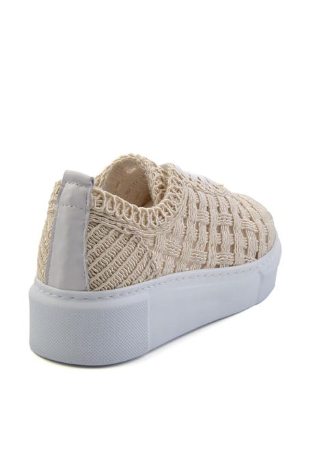 Bej Hakiki Deri Kadın Sneaker K01303018616